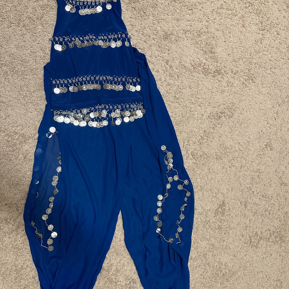 Blue color dance outfit for 12 to 14 years girls.